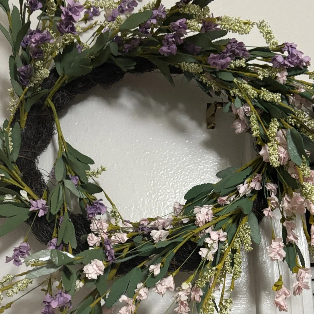 Lavender & Blush Floral Grapevine Wreath